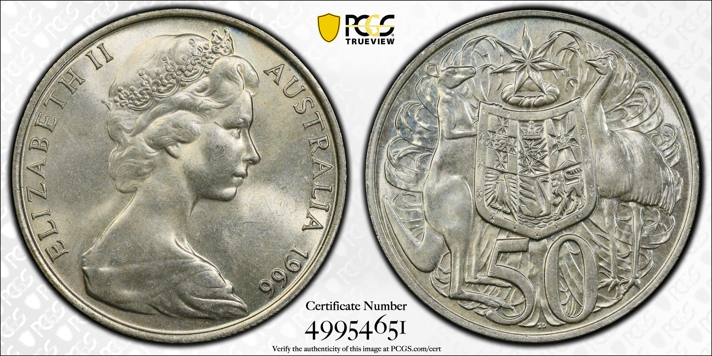 77 · Fifty Cent, 1966, PCGS MS64