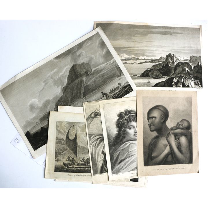 ENGRAVINGS [9x] , From: James Cook - A Voyage Towards the South Pole.