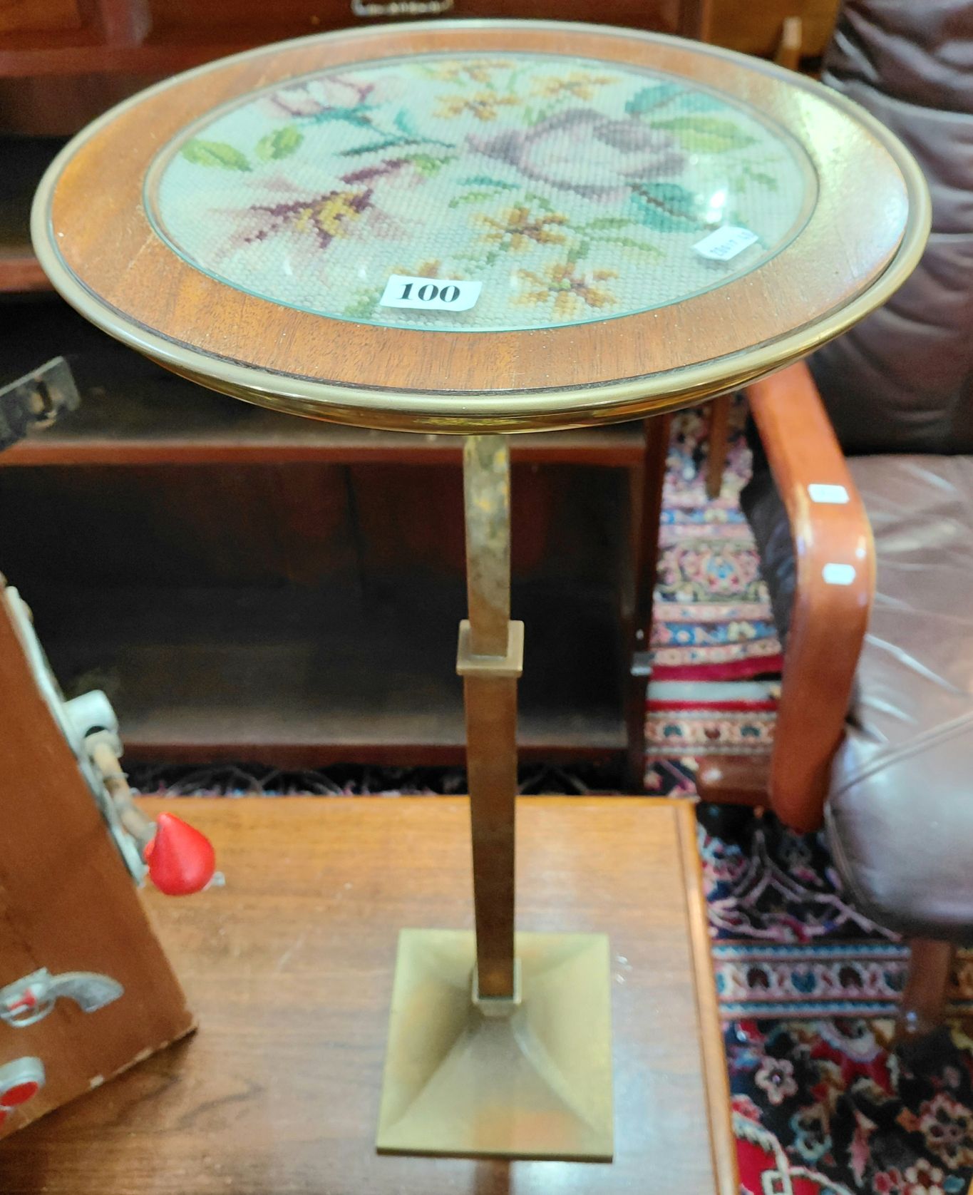 100 · HEAVY BRASS OCCASIONAL TABLE