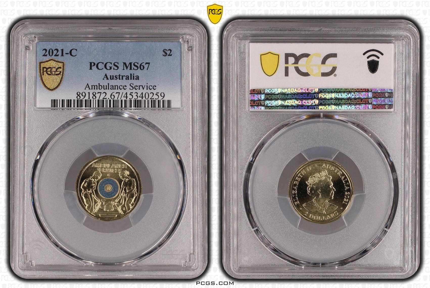 Ambulance Service - Colorized , Two Dollar, 2021-C, PCGS MS67
