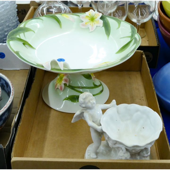 Box Floral Porcelain Compote etc.