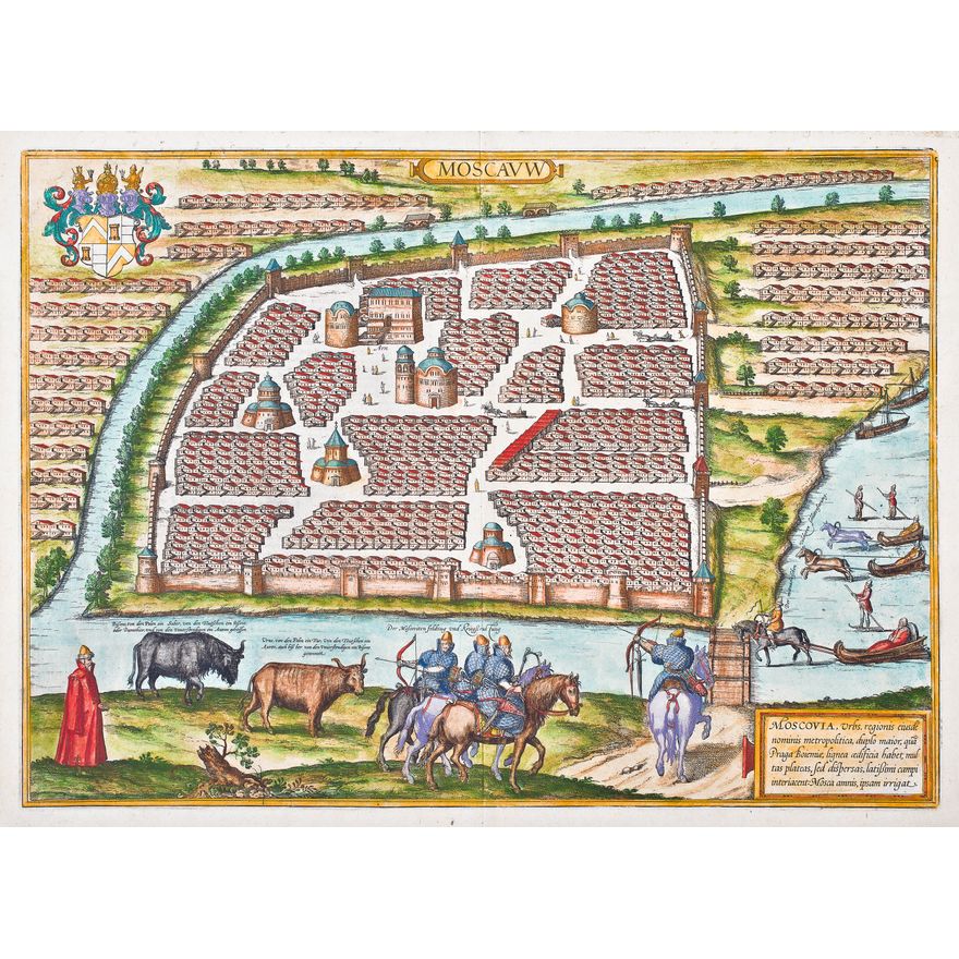 Georg Braun, Frans Hogenberg | Moscavw / Moscovia, urbs, regionis eiusde nominis metropolitica…
