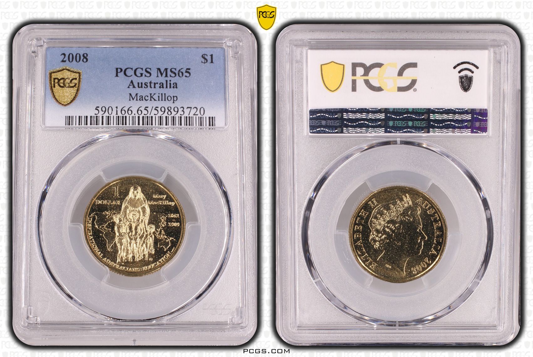 MacKillop, One Dollar, 2008, PCGS MS65