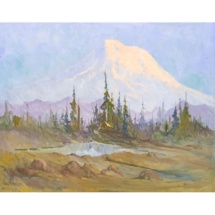Gene Amondson ''Majestic Mt. Rainier'' 1998 Oil on Masonite 24''x30''