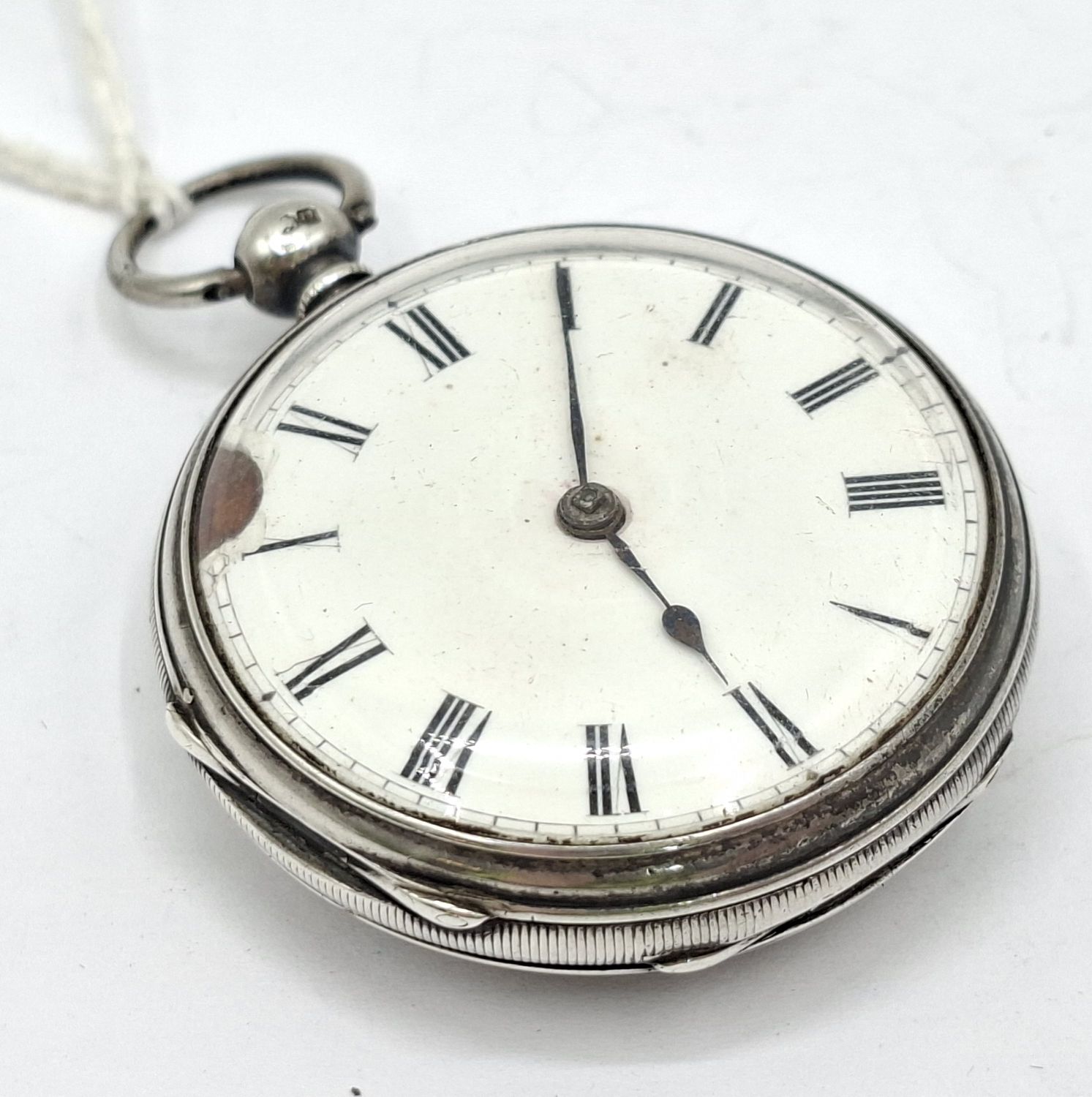 1042 · VICTORIAN SILVER OPEN FACED POCKET WATCH
