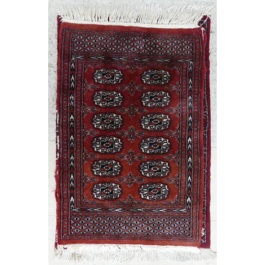 2pc Vintage Bokhara Oriental Rug Mats 2'x3' Approx.