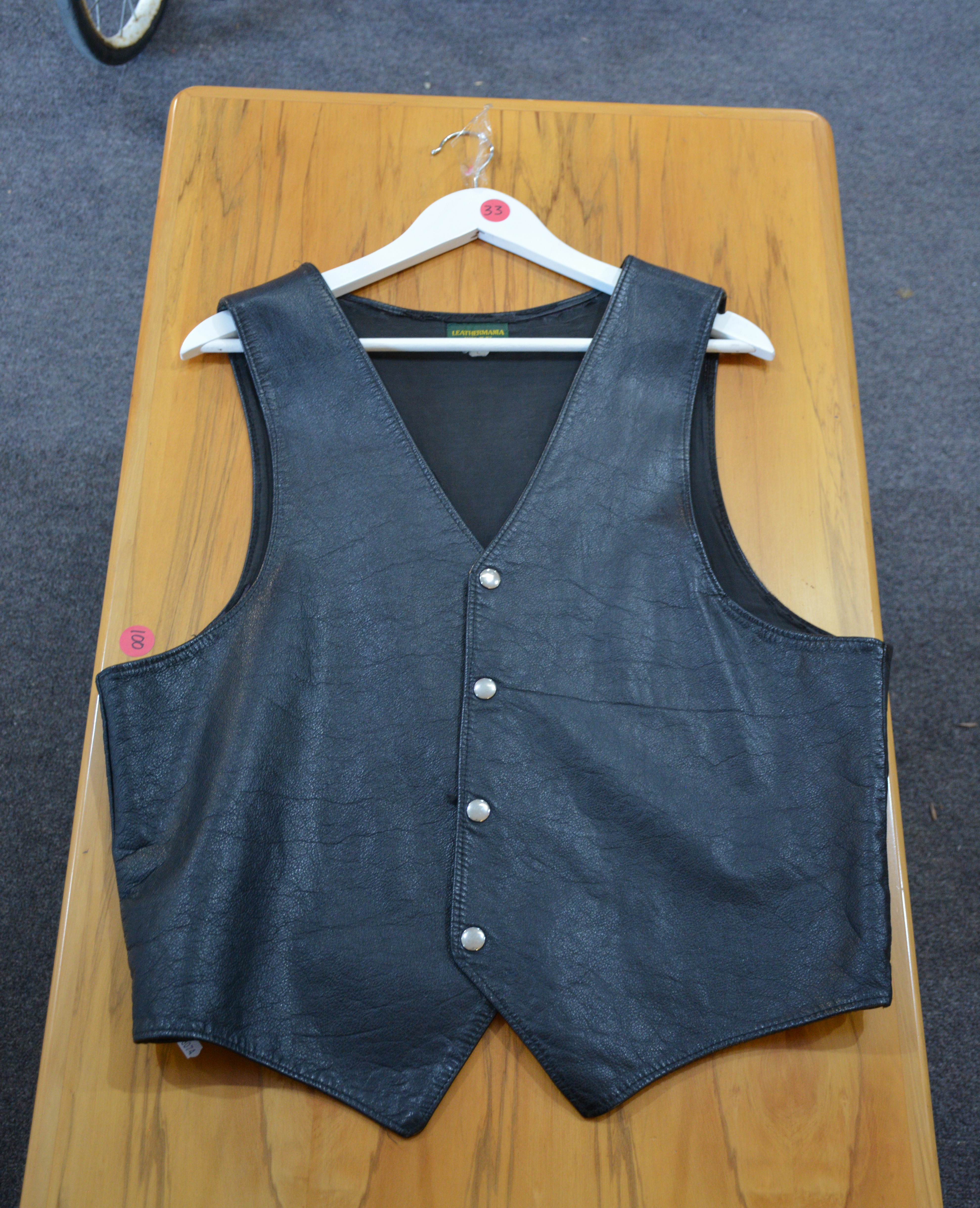 Black Leather Vest - Size L — NZ auction result