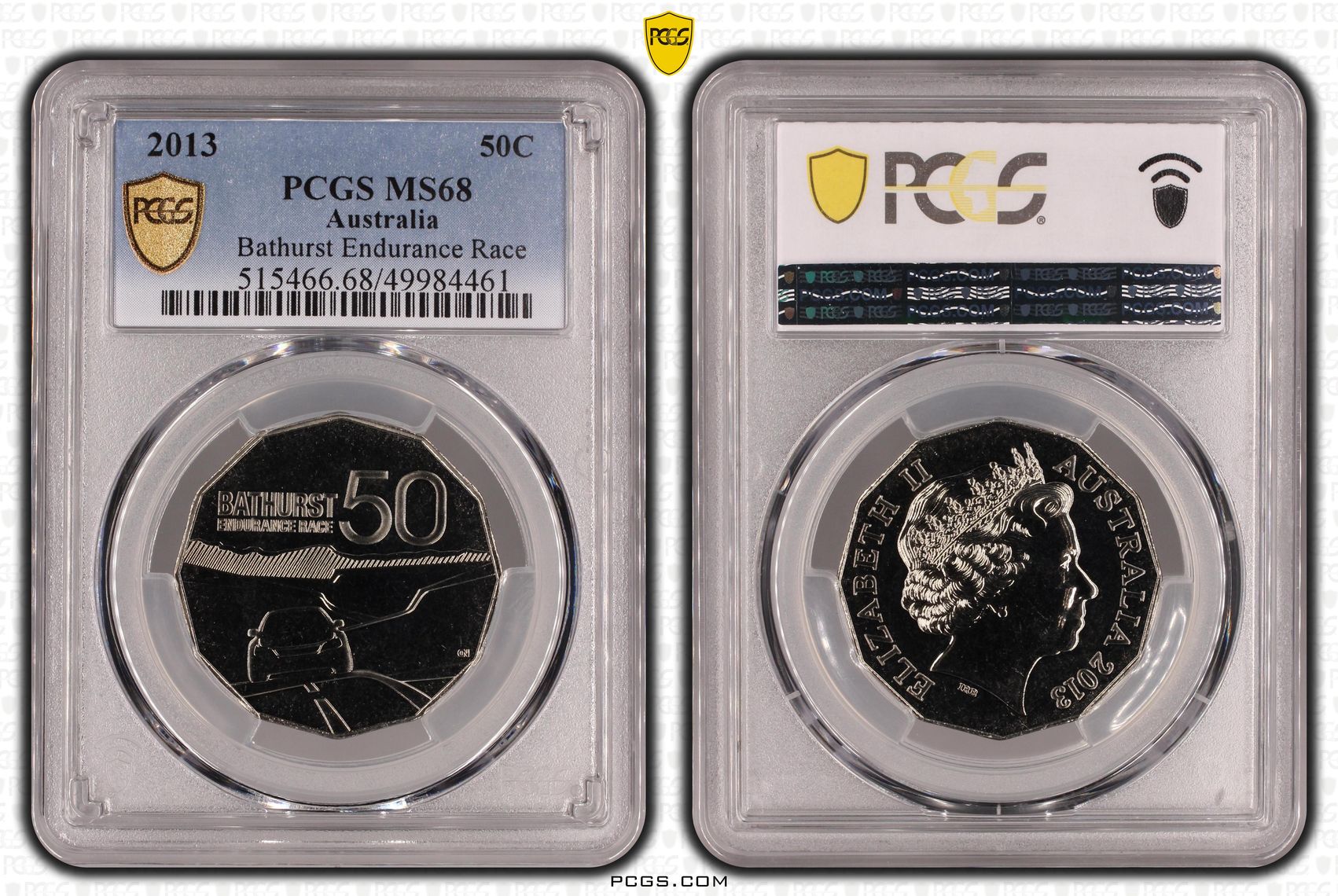 118 · Bathurst Endurance Race , Fifty Cent, 2013, PCGS MS68