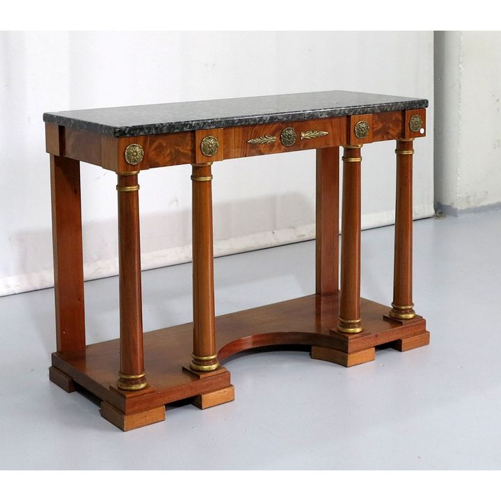 EMPIRE STYLE MARBLE TOP MAHOGANY CONSOLE TABLE