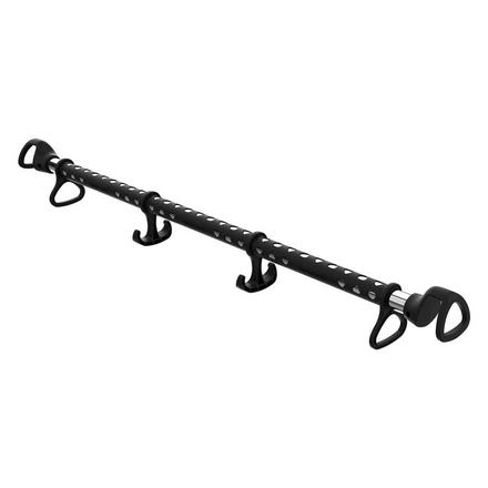Rubbermaid 3346-20 Automotive Expandable Hanging Clothes Bar Non-Slip Rubber Coated Car Rod with Accessory Hooks 