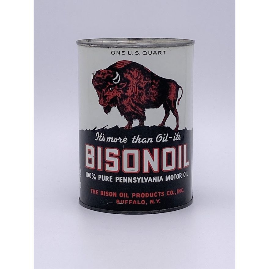 Full 1 Quart Can Bison Oil Motor Oil w/ Buffalo Logo TAC 9.5