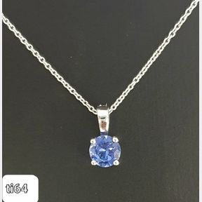 WHITE GOLD TANZANITE PENDANT AND CHAIN 0.40CT TANZANITE - 50692/287