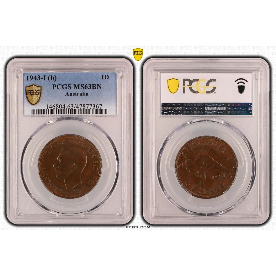 One Penny, 1943-I, PCGS MS 63BN