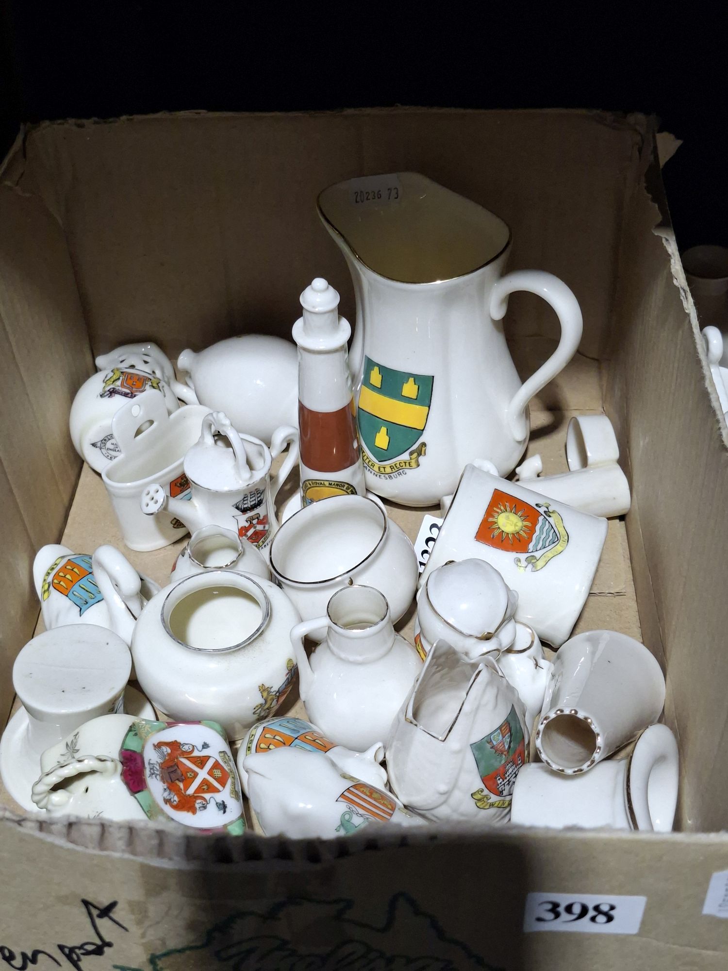 398 · ASSORTED CRESTED WARE