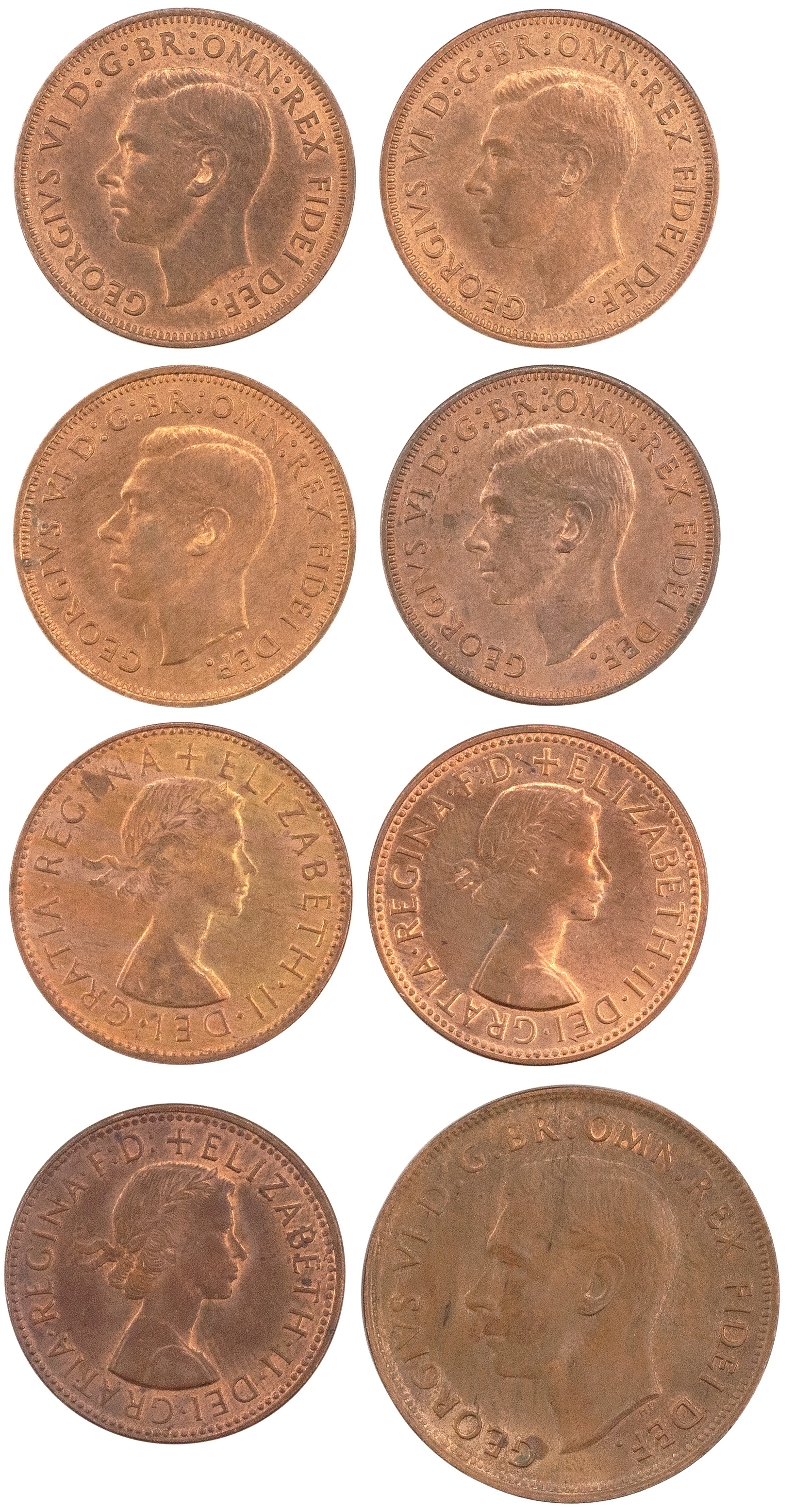 George VI - Elizabeth II, Halfpenny, 1951 - 1959, UNC - CHU