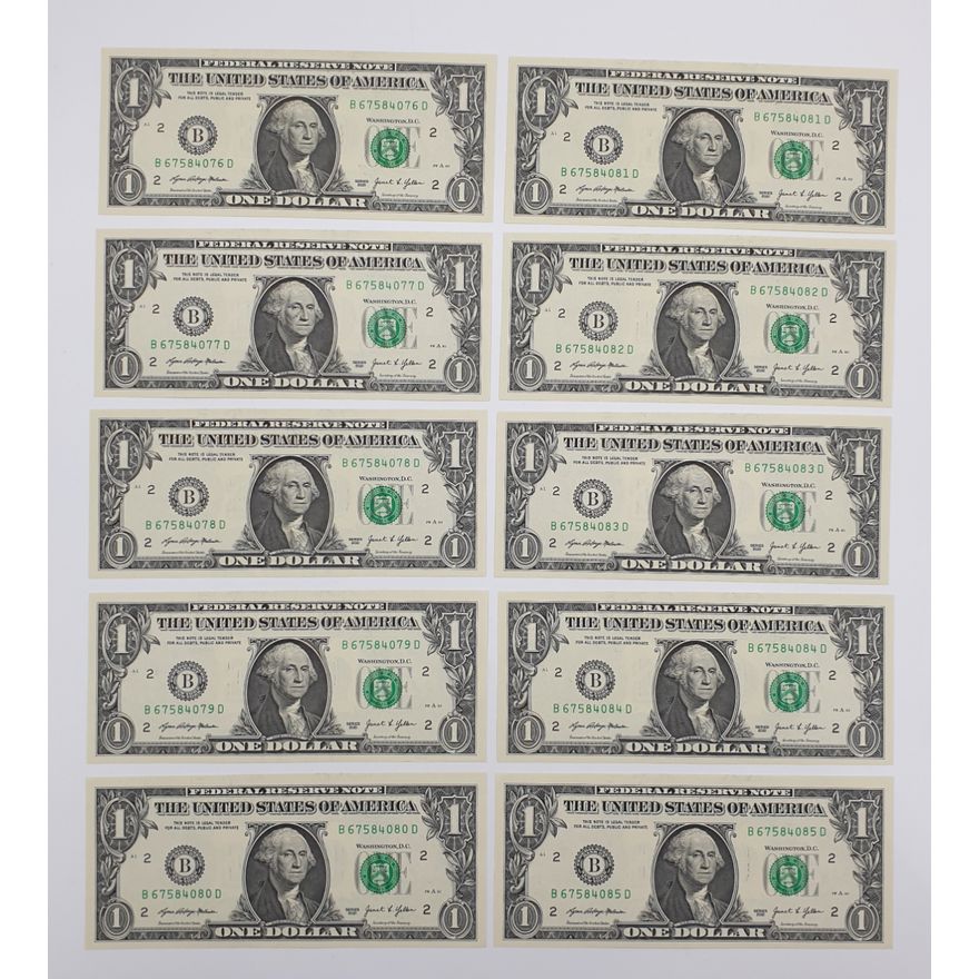Consec. US M/Y $1 Notes (x10)