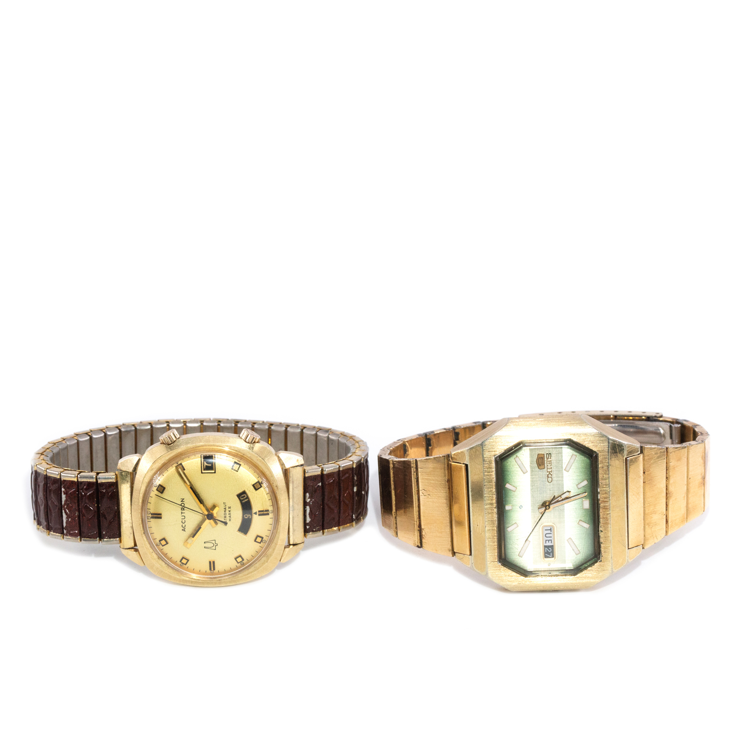 Seiko 5 & Accutron Astronaut Pair of Watches, Circa late 1960s-1970s