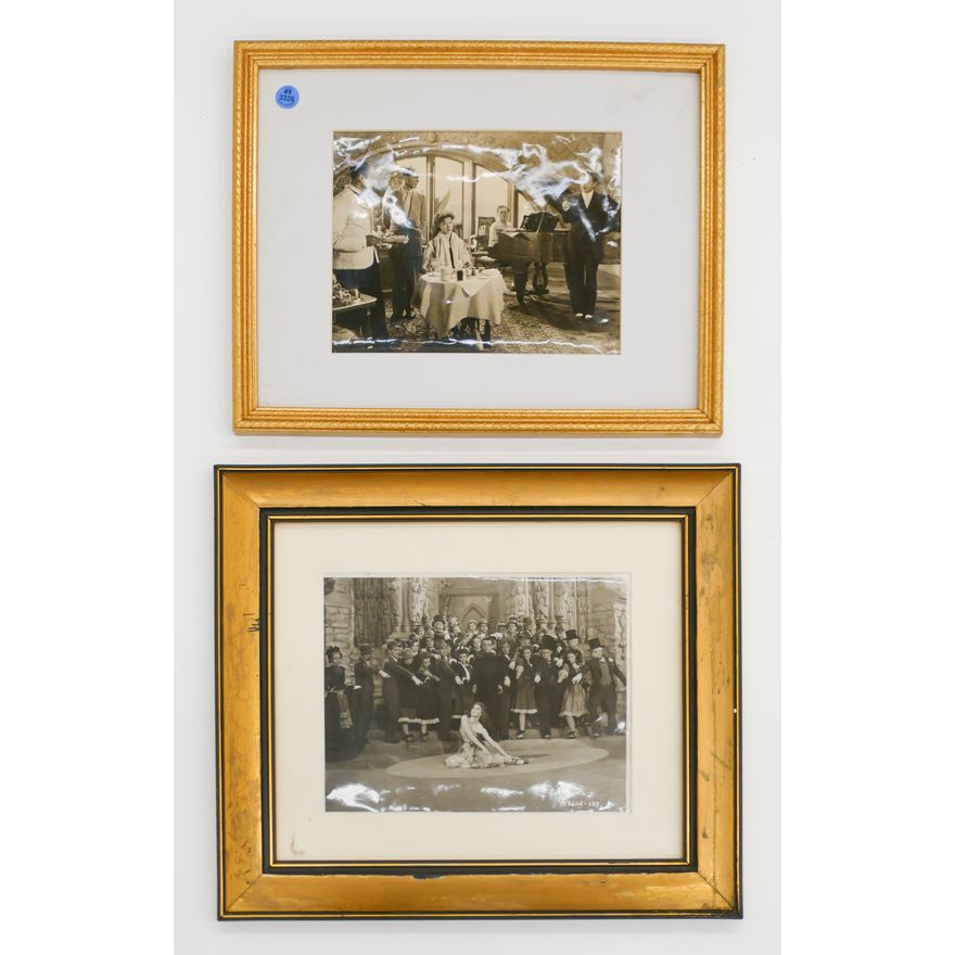 2pc Vintage Movie Still Photographs Framed 14''x16''