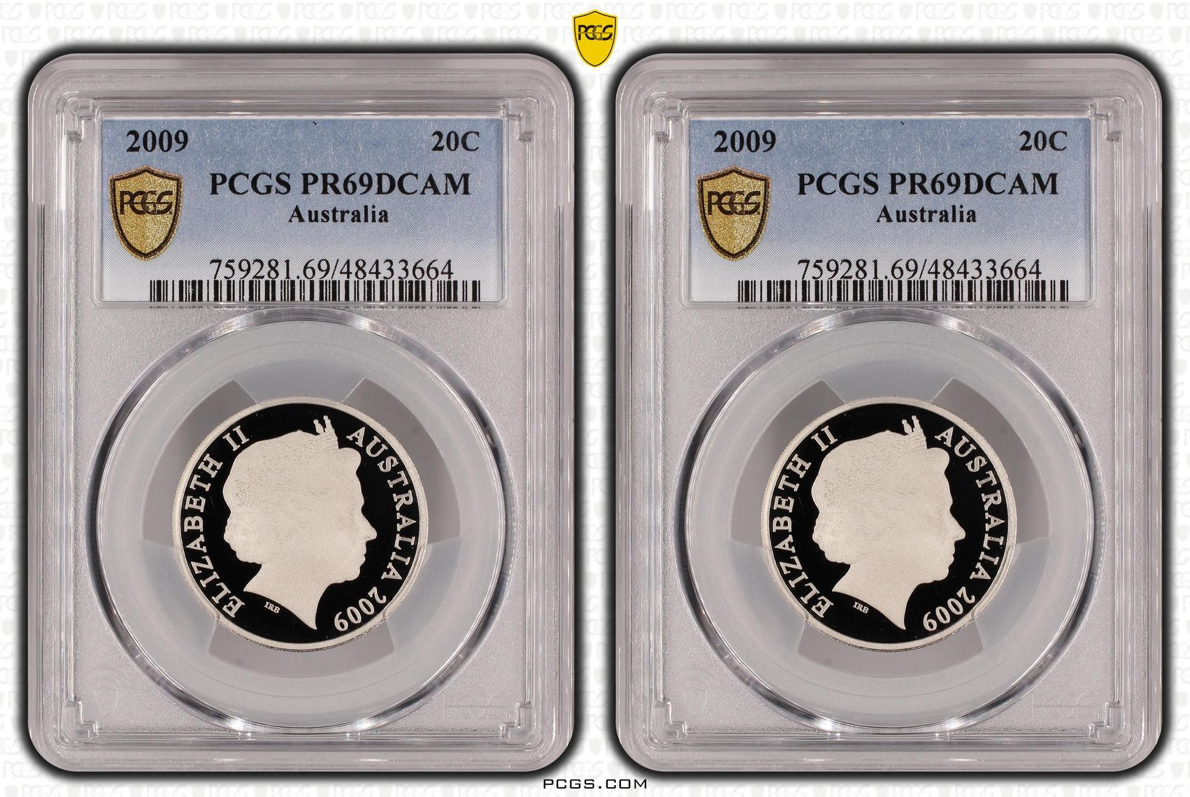 Elizabeth II, Twenty Cent, 2009, PCGS PR69DCAM