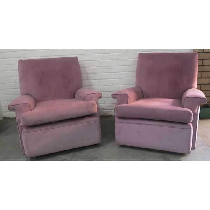 PAIR OF UPHOLSTERED ARMCHAIRS
