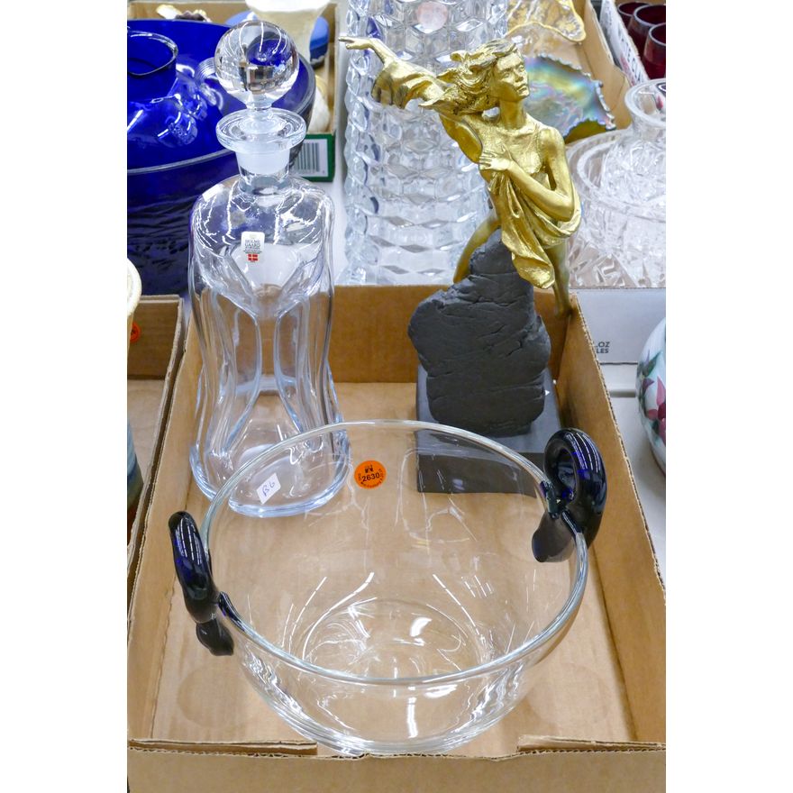 Box Holmgaard Pinch Glass Decanter etc.