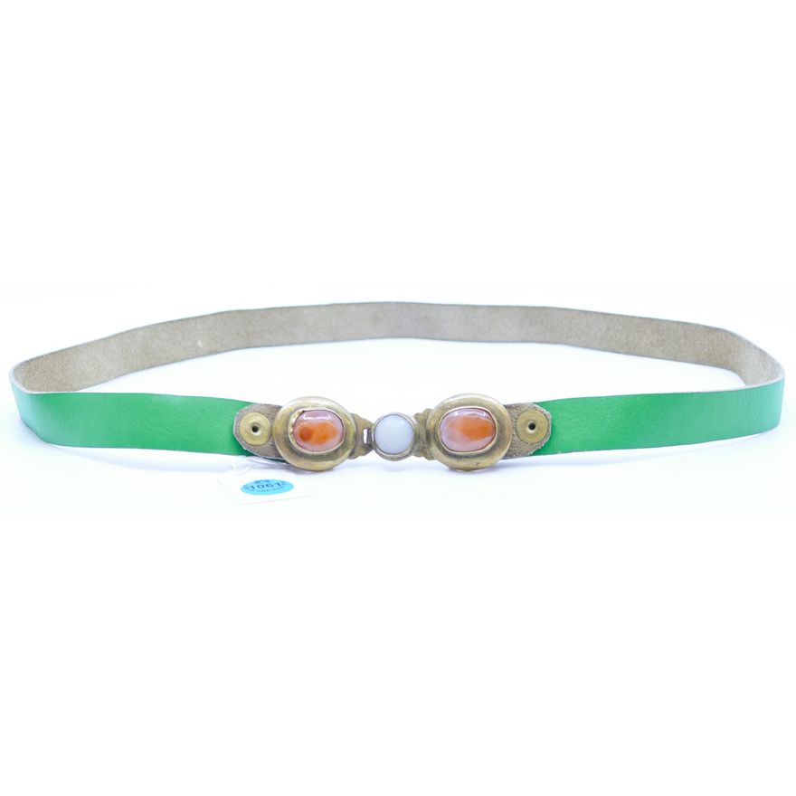 Chinese Qing Carnelian and Jade Buckle 3.5''