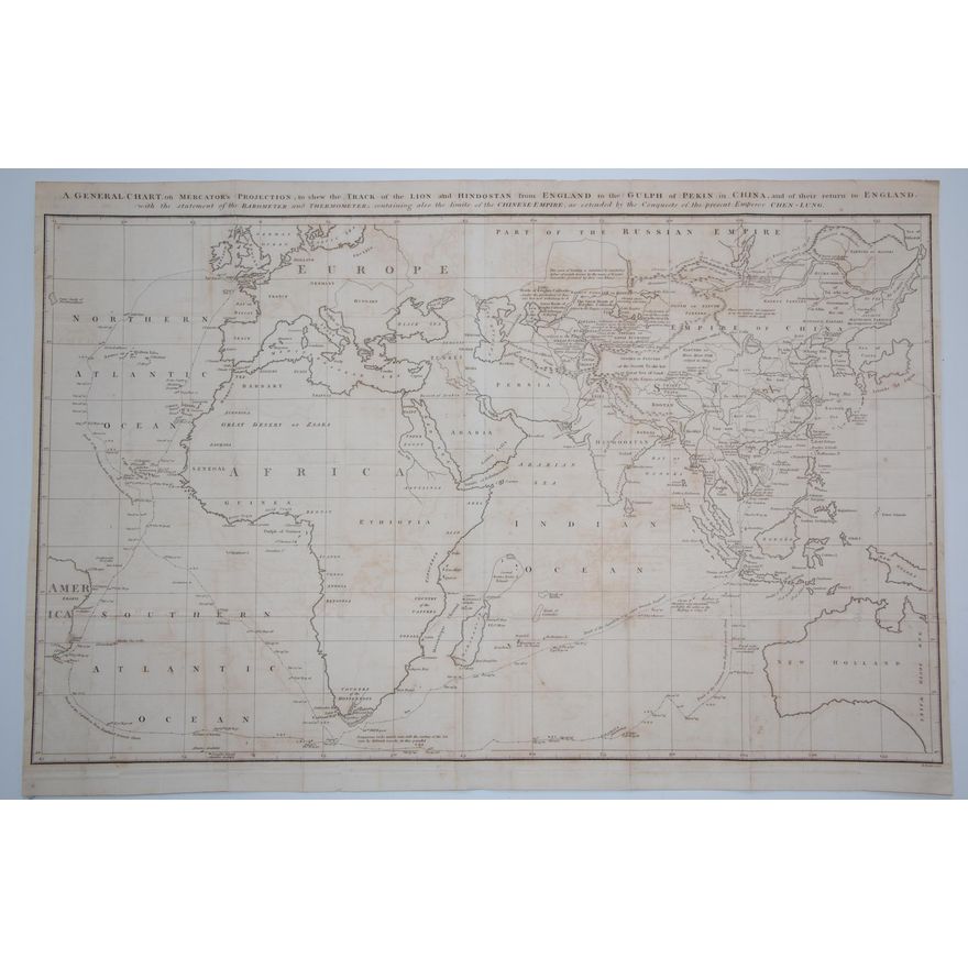 BARROW, JOHN [1796] - A General Chart, on Mercator's Projection,
