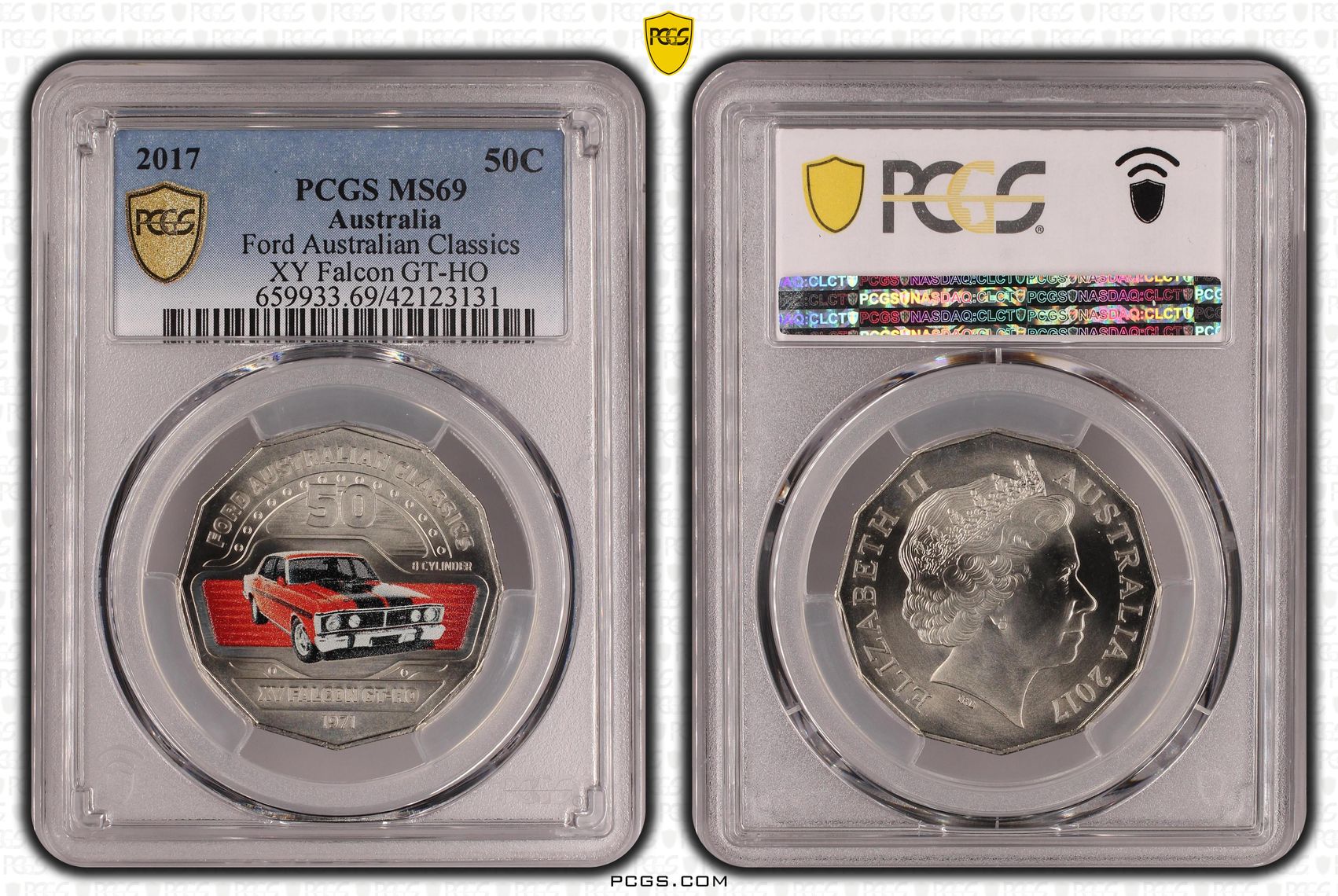 Ford Australian Classics XY Falcon GT-HO, Fifty Cent, 2017, PCGS MS69