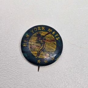 Vintage 1965 New York Mets Button - Guys Potato Chips Back
