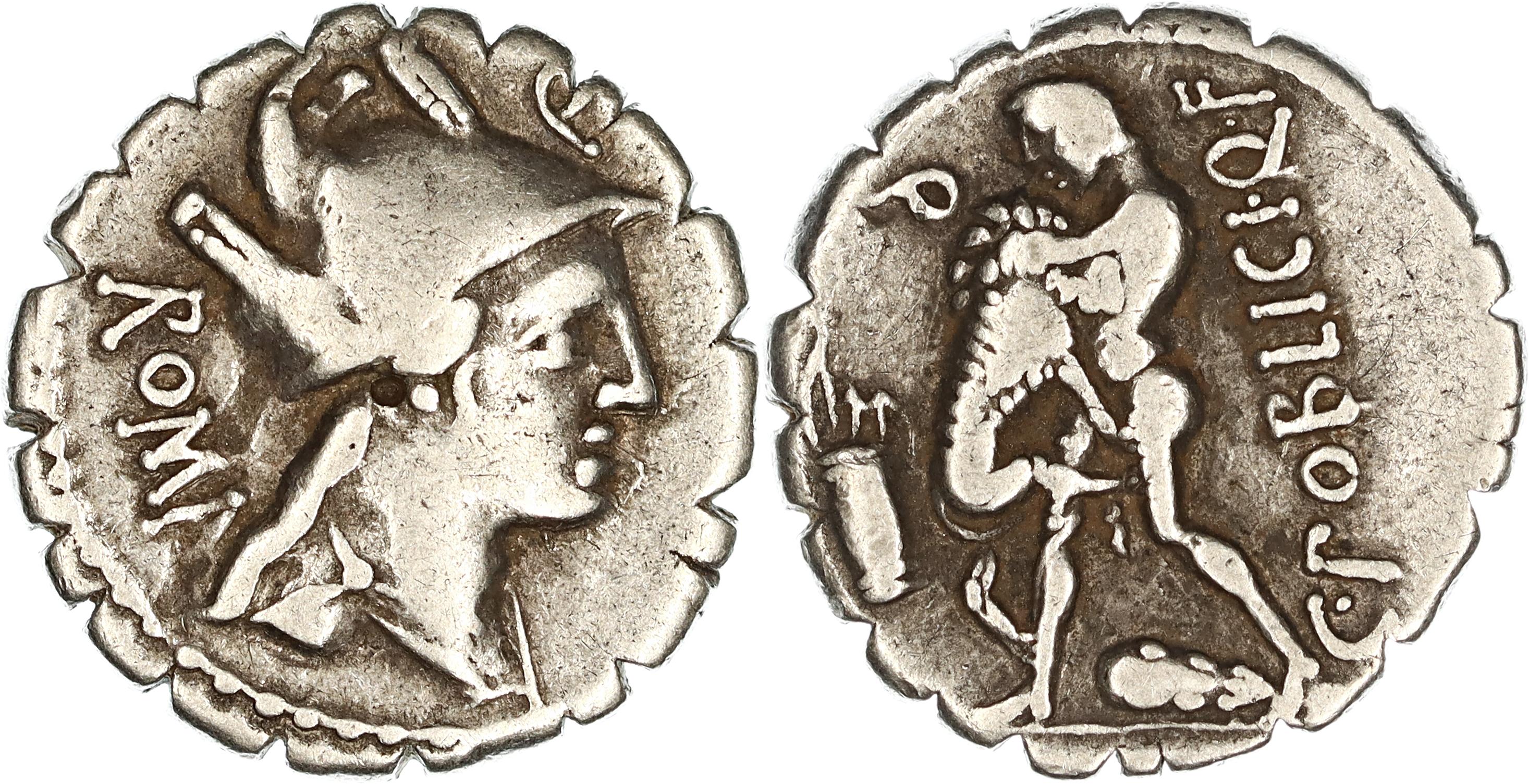 Roman Republic, C. Publicius Q.f., Silver Denarius, 80 BC, nVF