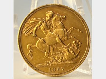 1887 VICTORIA YOUNG HEAD MELBOURNE MINT GEORGE & DRAGON GOLD SOVEREIGN