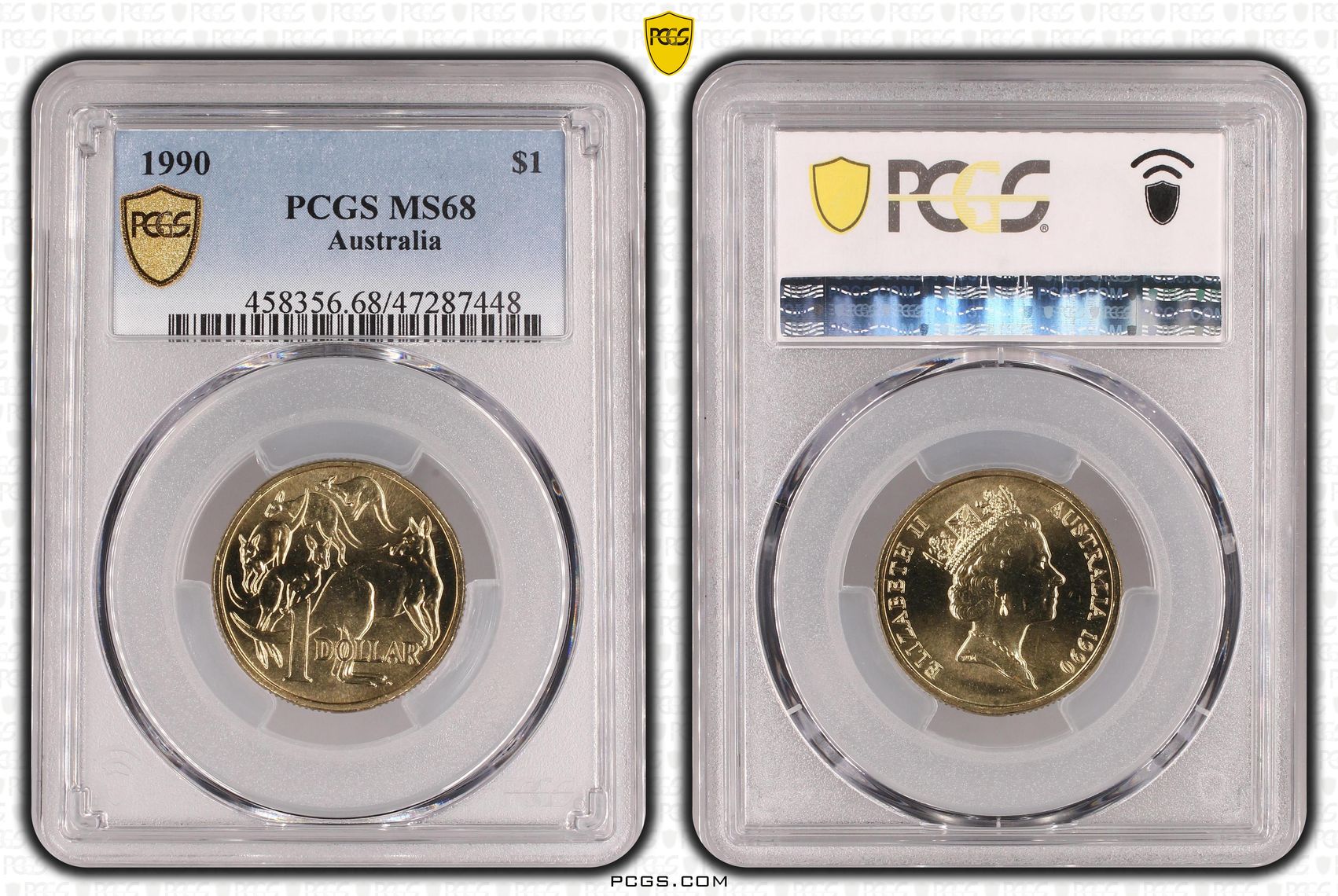 307 · Elizabeth II, One Dollar, 1990, PCGS MS68