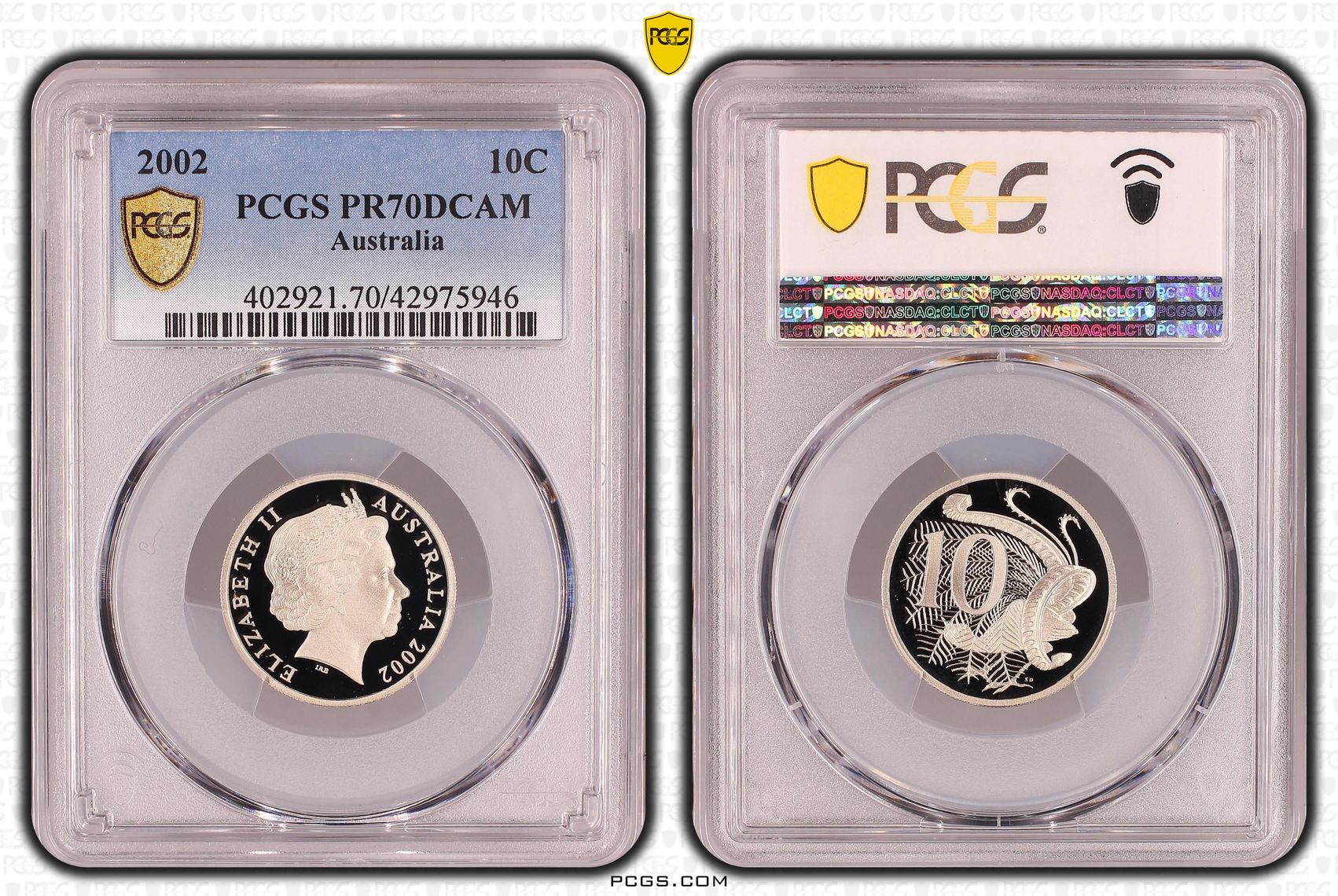 Elizabeth II, Ten Cent, PR70DCAM , 2002 PCGS POP - 40/0