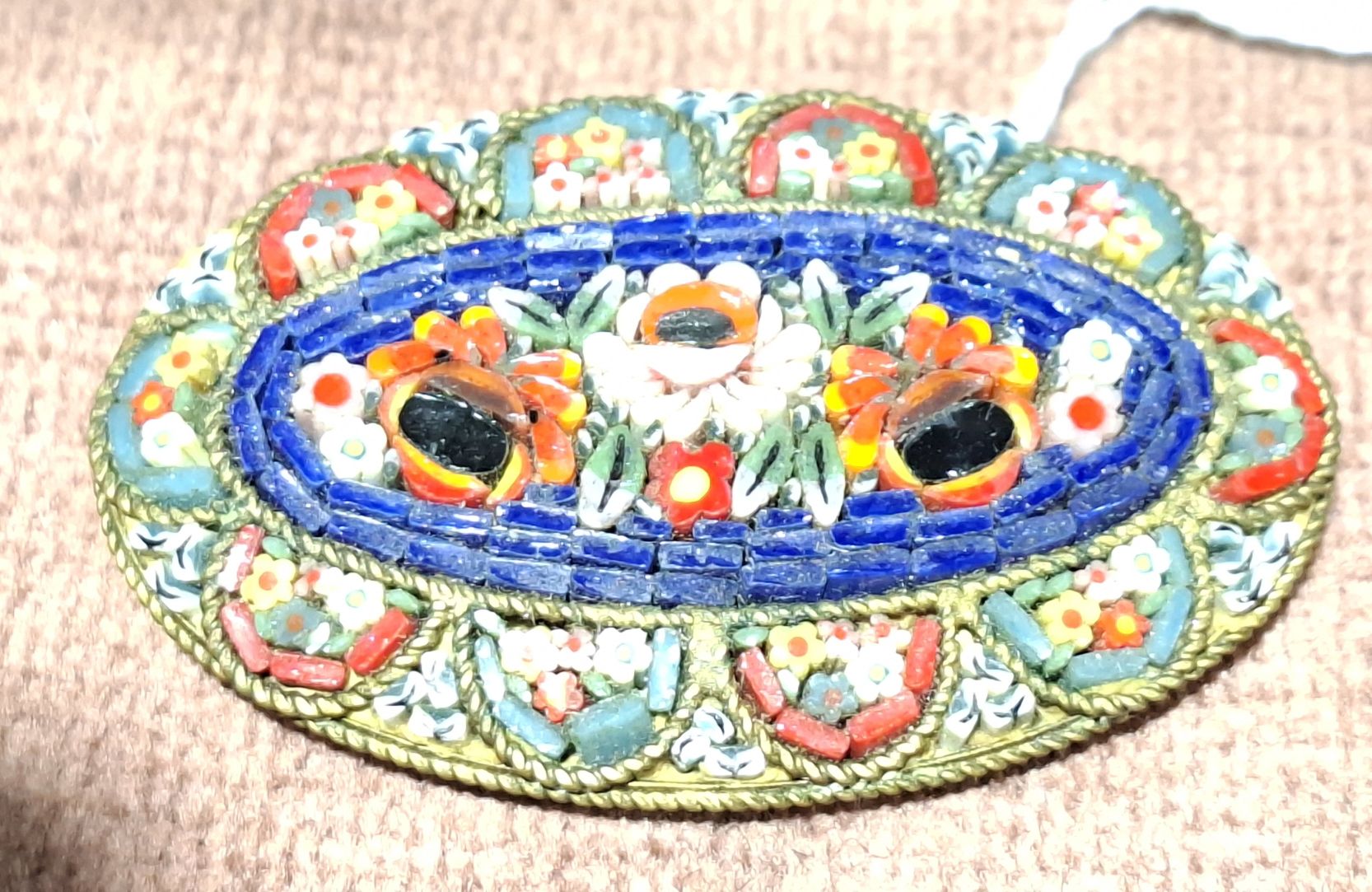 Oval Micro Mosaic Brooch