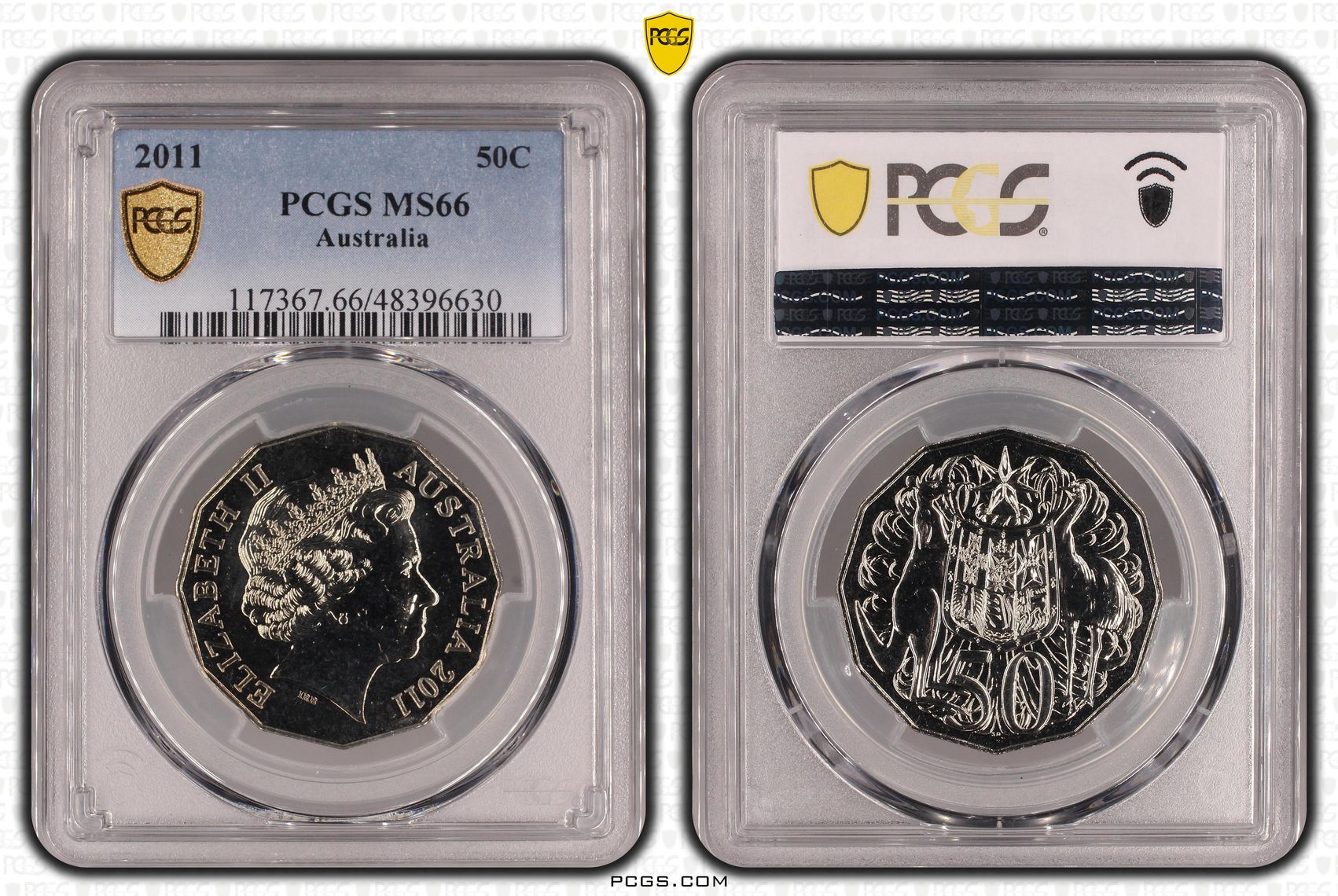 Elizabeth II, Fifty Cent, 2011, PCGS MS66