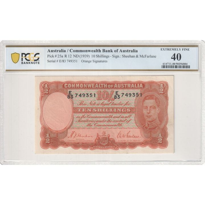 Sheehan/McFarlane, Ten Shillings, ND (1939), PCGS Extremely Fine 40