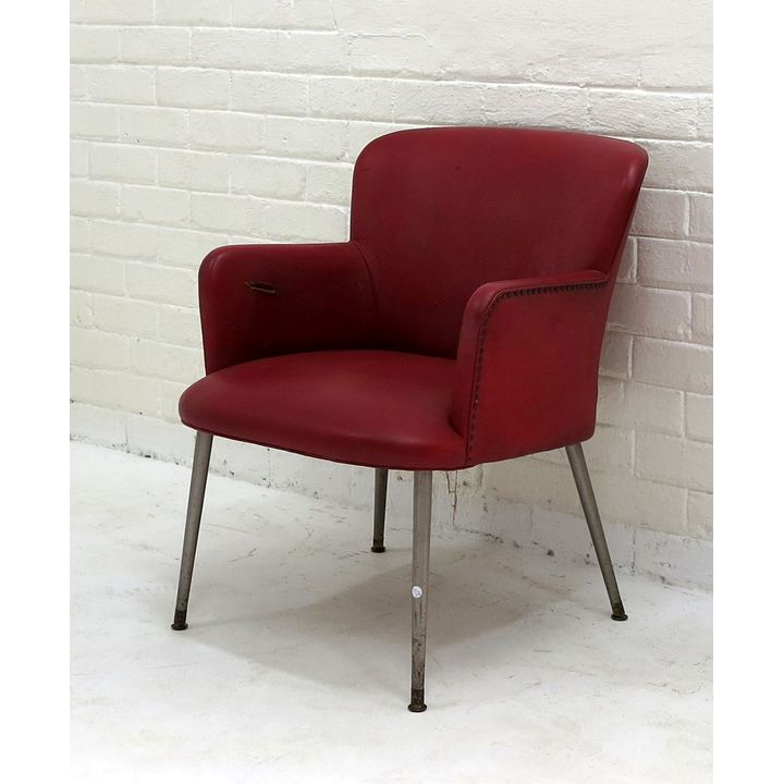 VINYL UPHOLSTERED ARMCHAIR