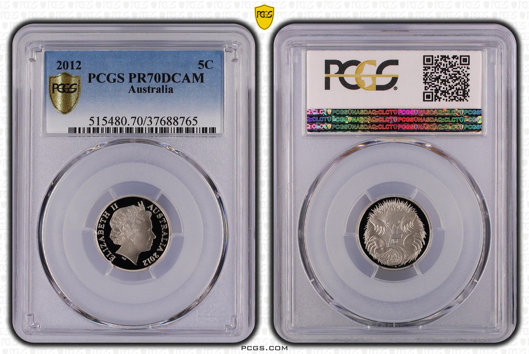Elizabeth II, Five Cent, 2012, PCGS PR70DCAM