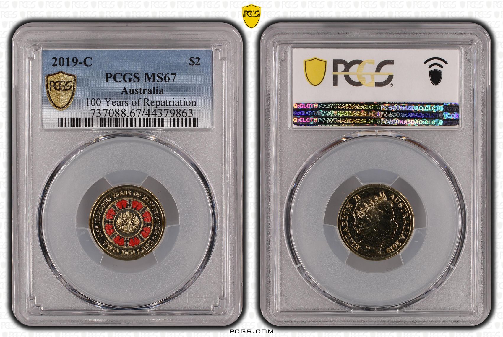 100 Years of Repatriation Colourised, Two Dollar, 2019-C, PCGS MS67