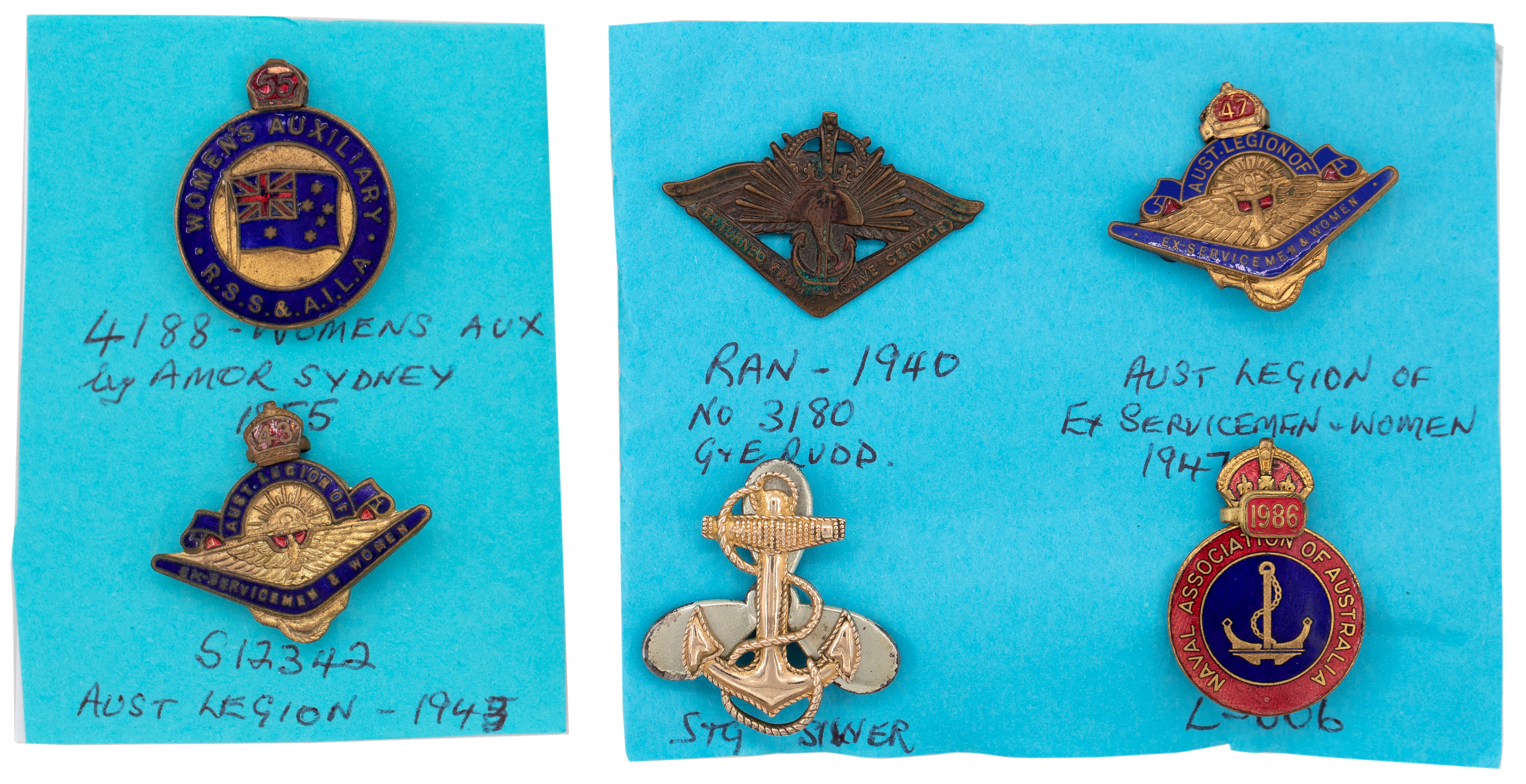 347 · Royal Australian Navy, Association Badges, 1914 - 1945, VGC