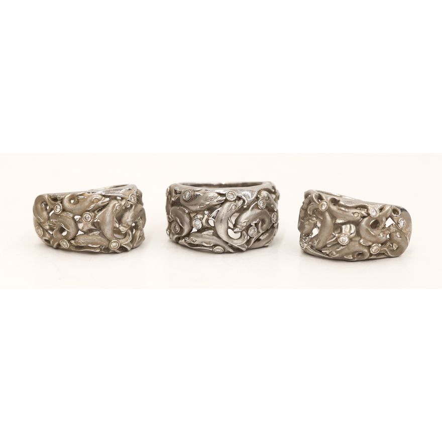 Carrera y Carrera 18k White Gold Dolphin Ring & Earrings