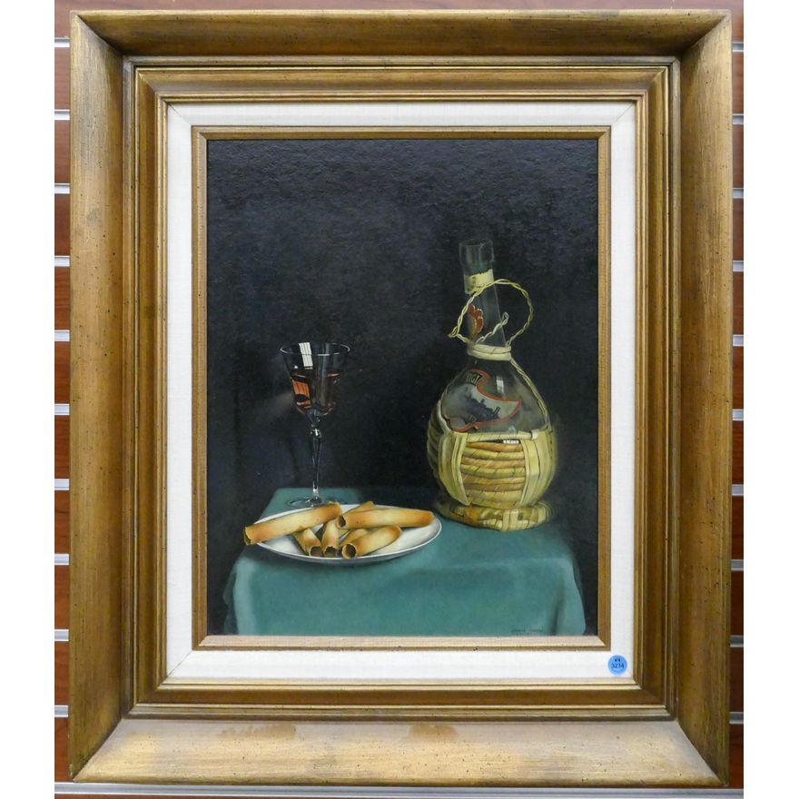 Dennis Ramsay (1925-2009 American) Dessert Still Life Oil