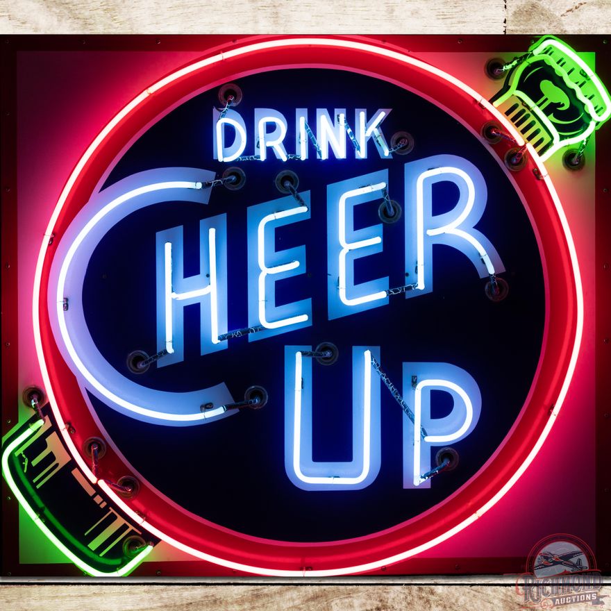 Drink Cheer Up SSP Neon Sign w/ Bottle - 9.25