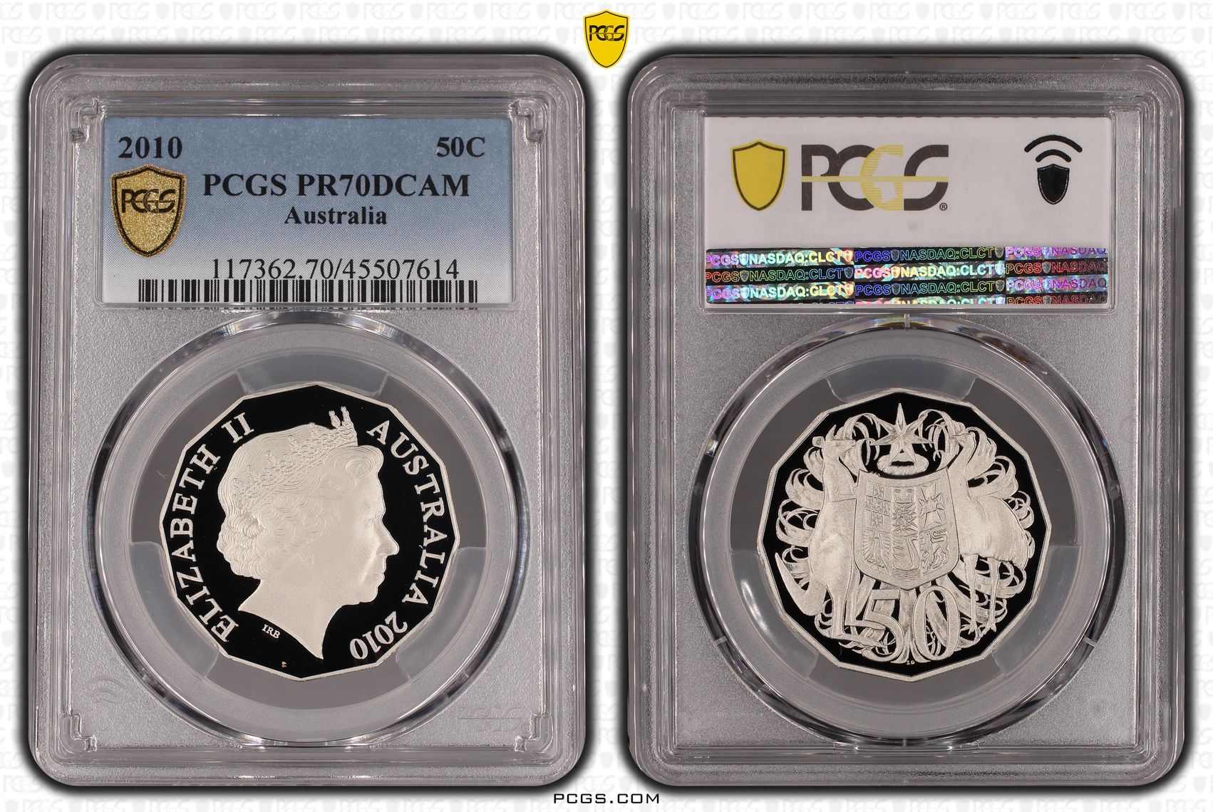 Elizabeth II, Fifty Cent, 2010, PCGS PR 70DCAM