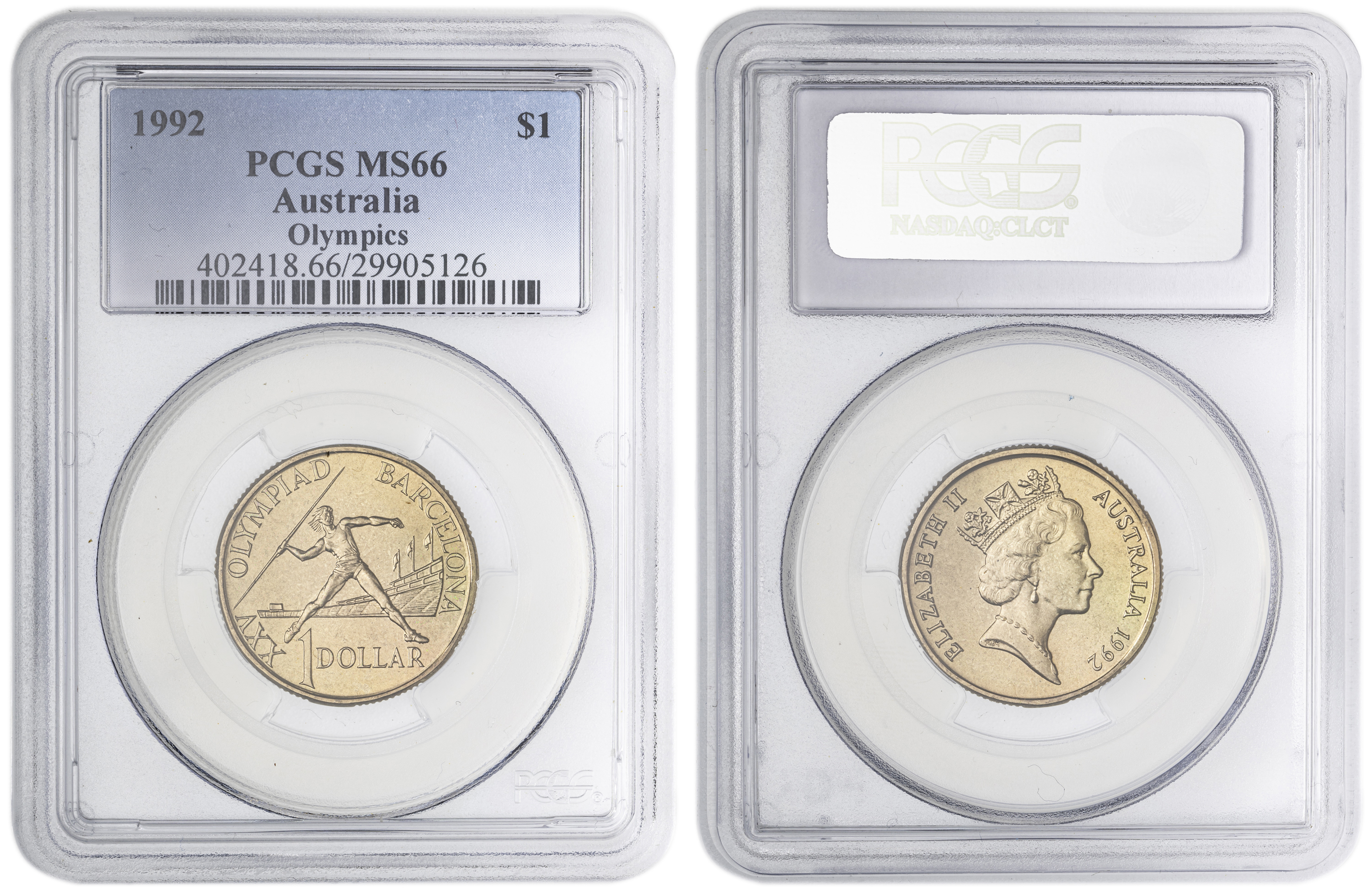 Olympics , One Dollar, 1992, PCGS MS66