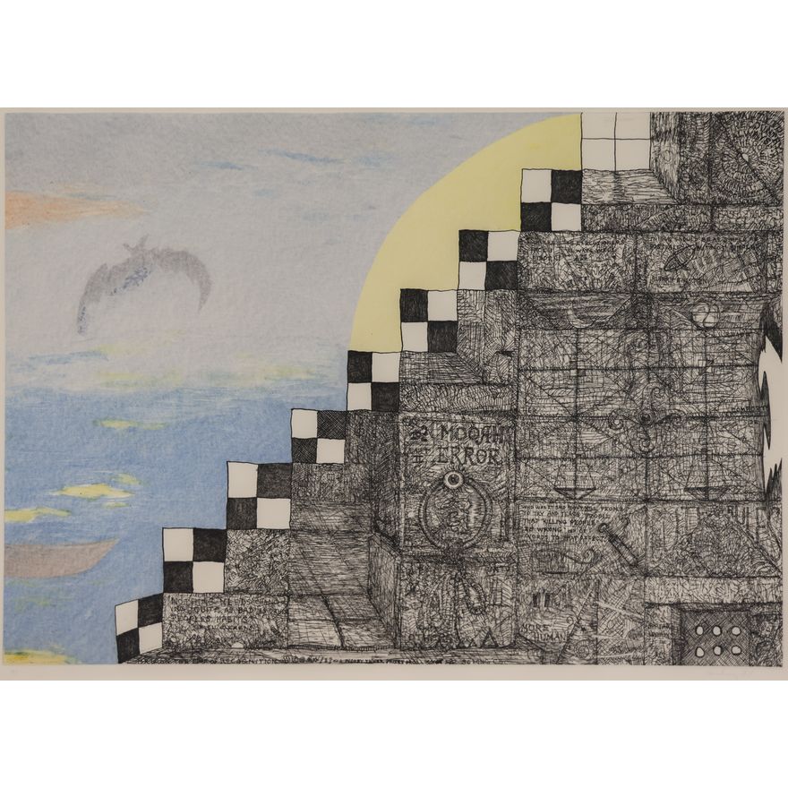 William T. Wiley ''Rhoom for Error'' 1983 Monoprint