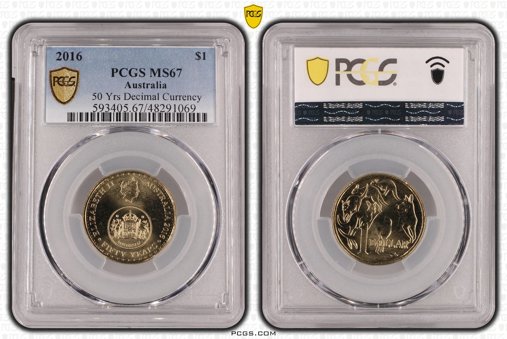 50 Yrs Decimal Currency , One Dollar, 2016, PCGS MS67
