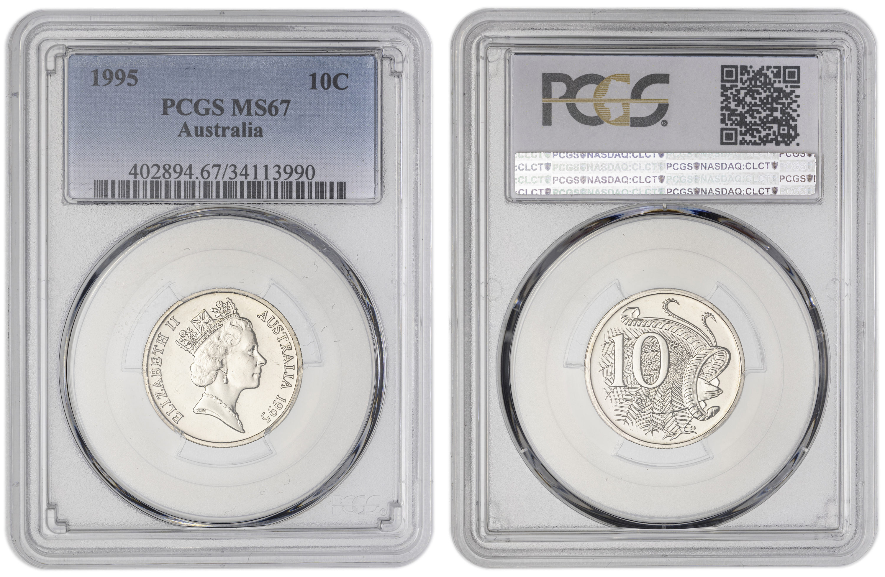 , Ten Cent, 1995, PCGS MS67