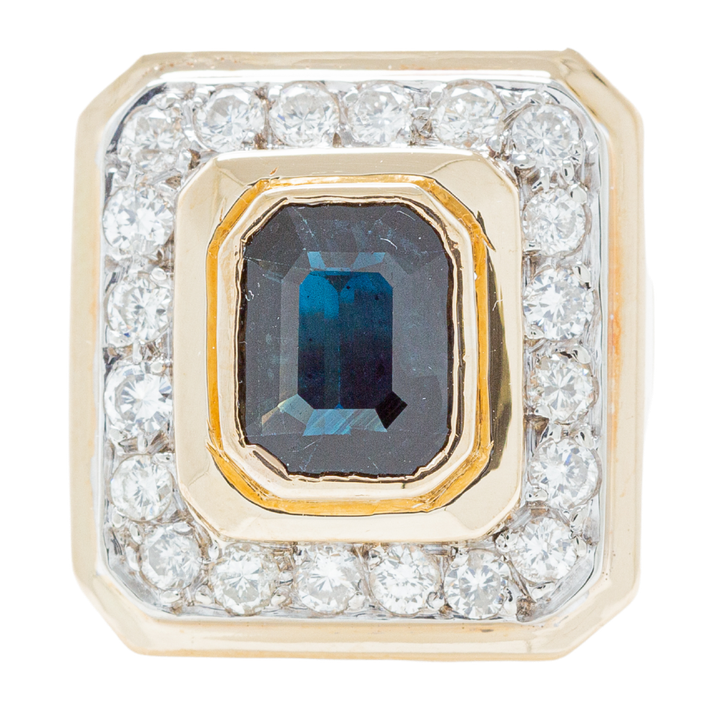 ANILLO DE ZAFIRO CON DIAMANTES