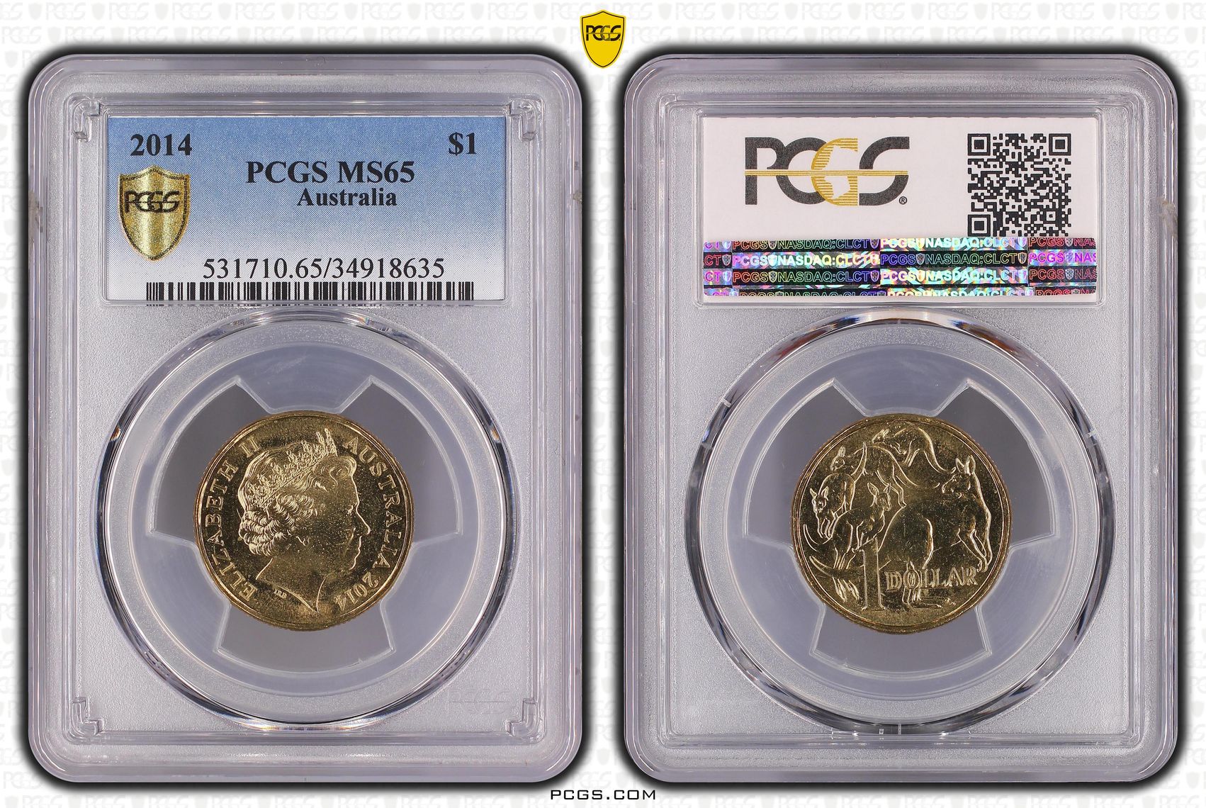 Elizabeth II, , One Dollar, 2014, PCGS MS65